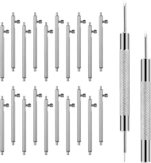 20Pcs 22mm Quick Release Watch Pins Spring Bars, Stainless Steel Watch Band Pins with 2Pcs Spring Bar Tool
