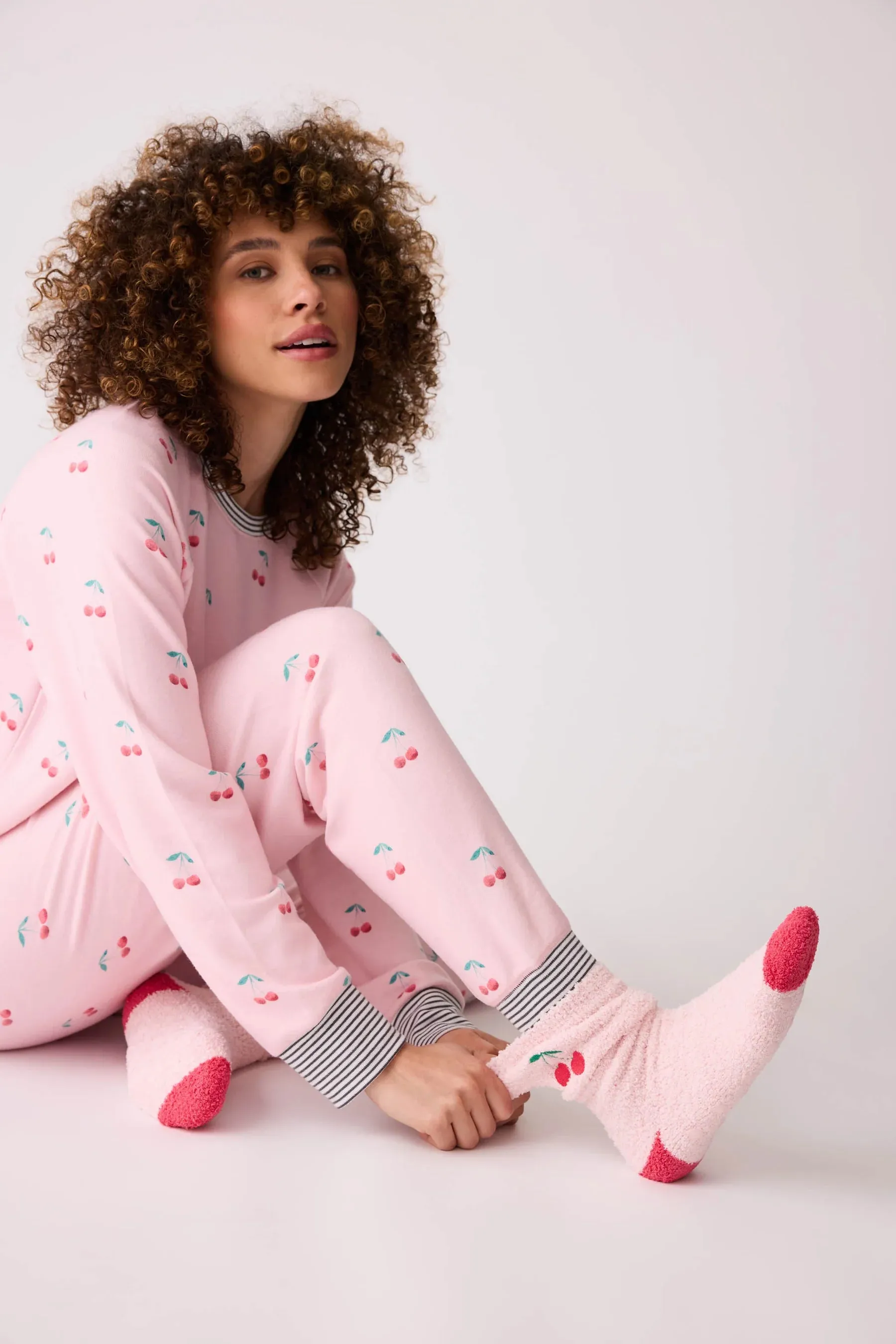Ballet Pink Cherry Sock