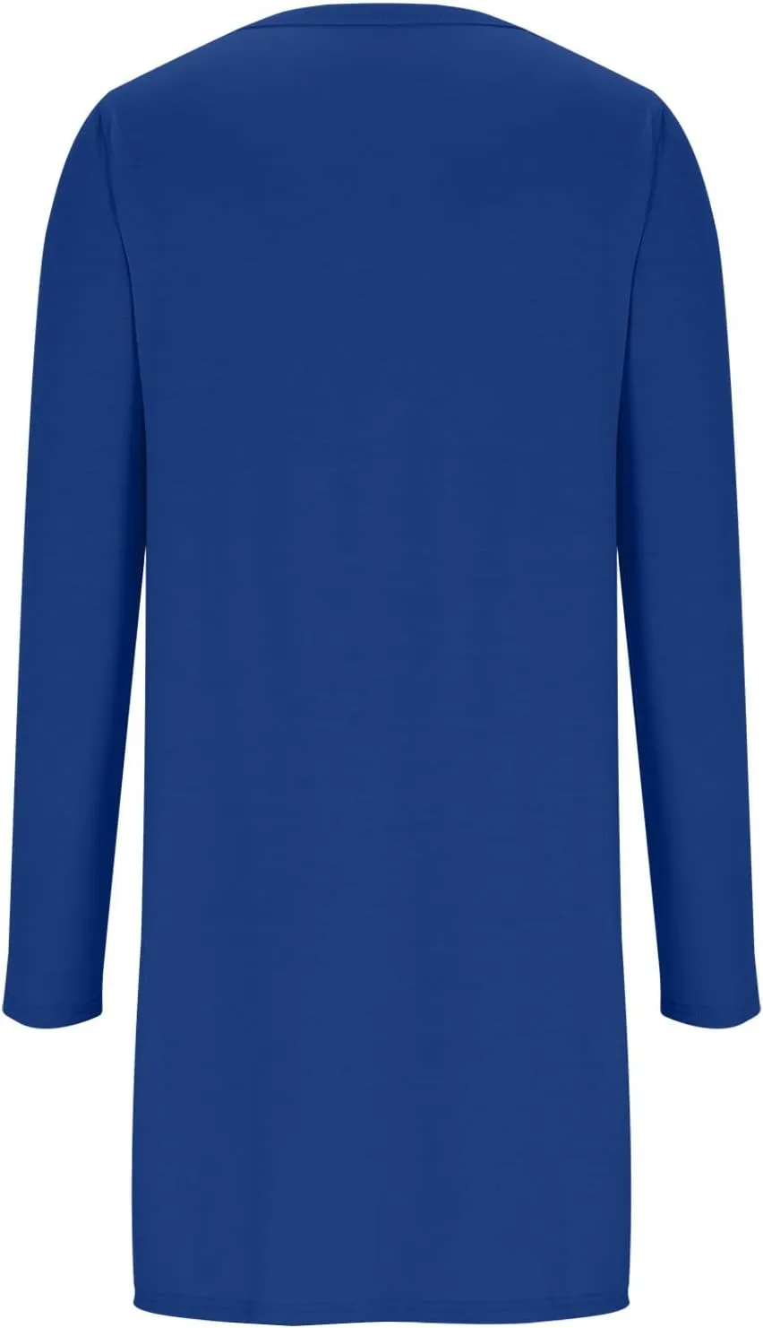 hlysgo Womens Mini Dress Summer Long Sleeve Crew Neck Casual Dresses Trendy Loose Comfy Knee Length Dress with Pockets
