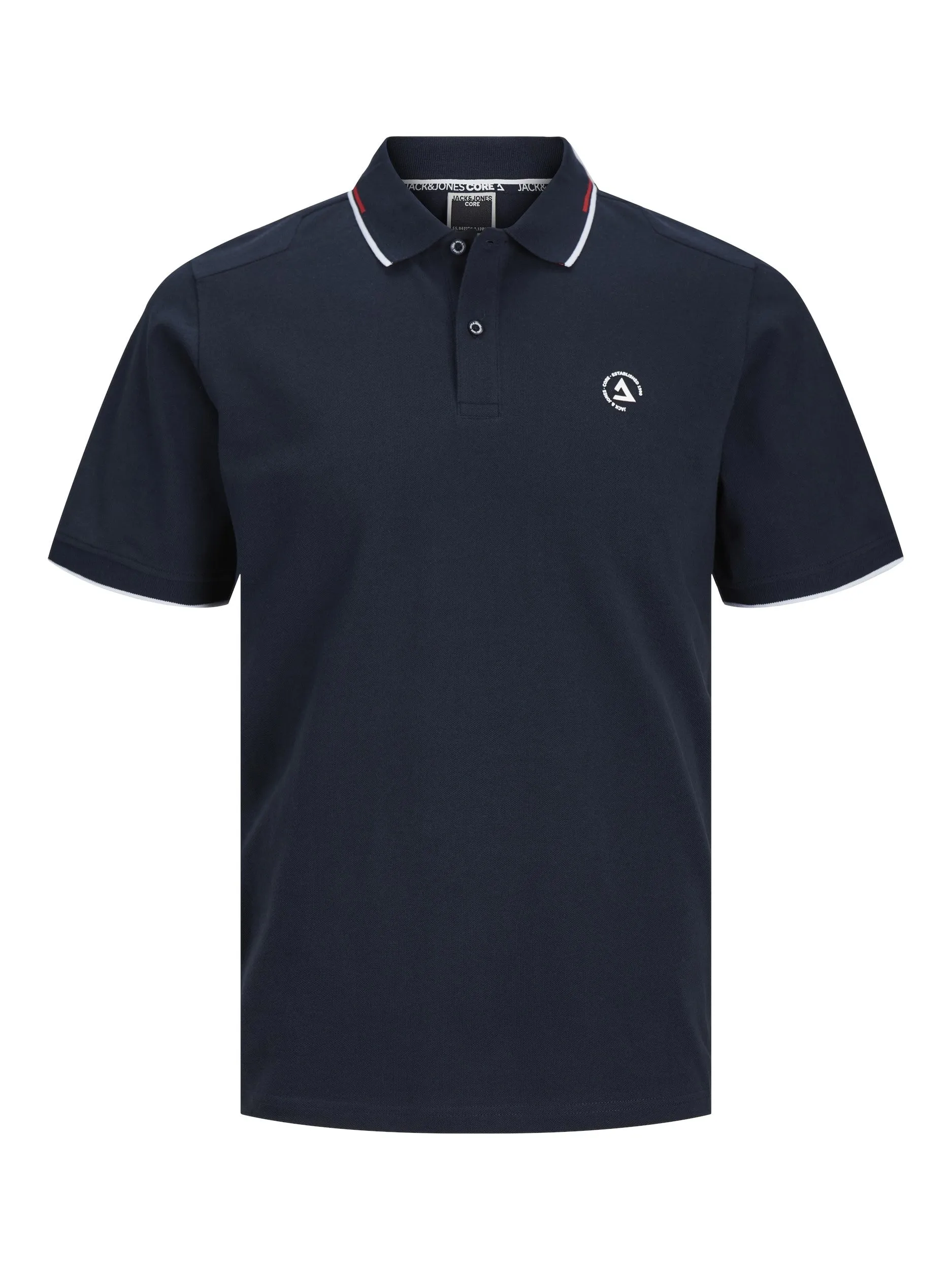 Jack & Jones Hass Logo Short Sleeve Polo-NAVY BLAZER