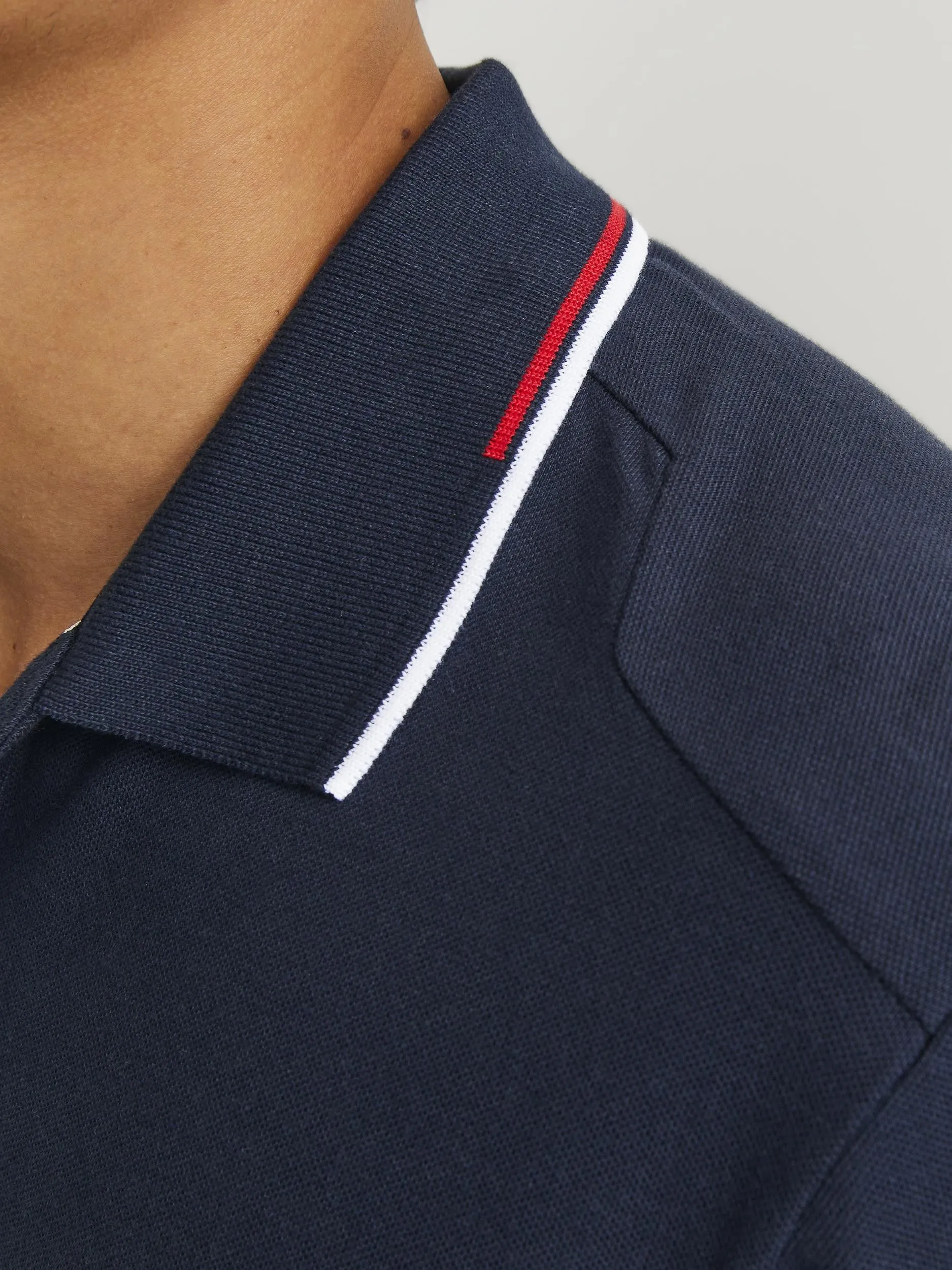 Jack & Jones Hass Logo Short Sleeve Polo-NAVY BLAZER