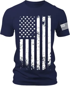Litetao 4th of July Shirts for Men Big Tall American Flag Independence Day Short Sleeve Crewneck Patriotic Shirt Summer Tees