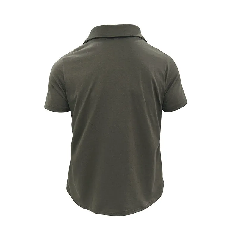 Mens Summer Polo Shirt With Dual Pockets