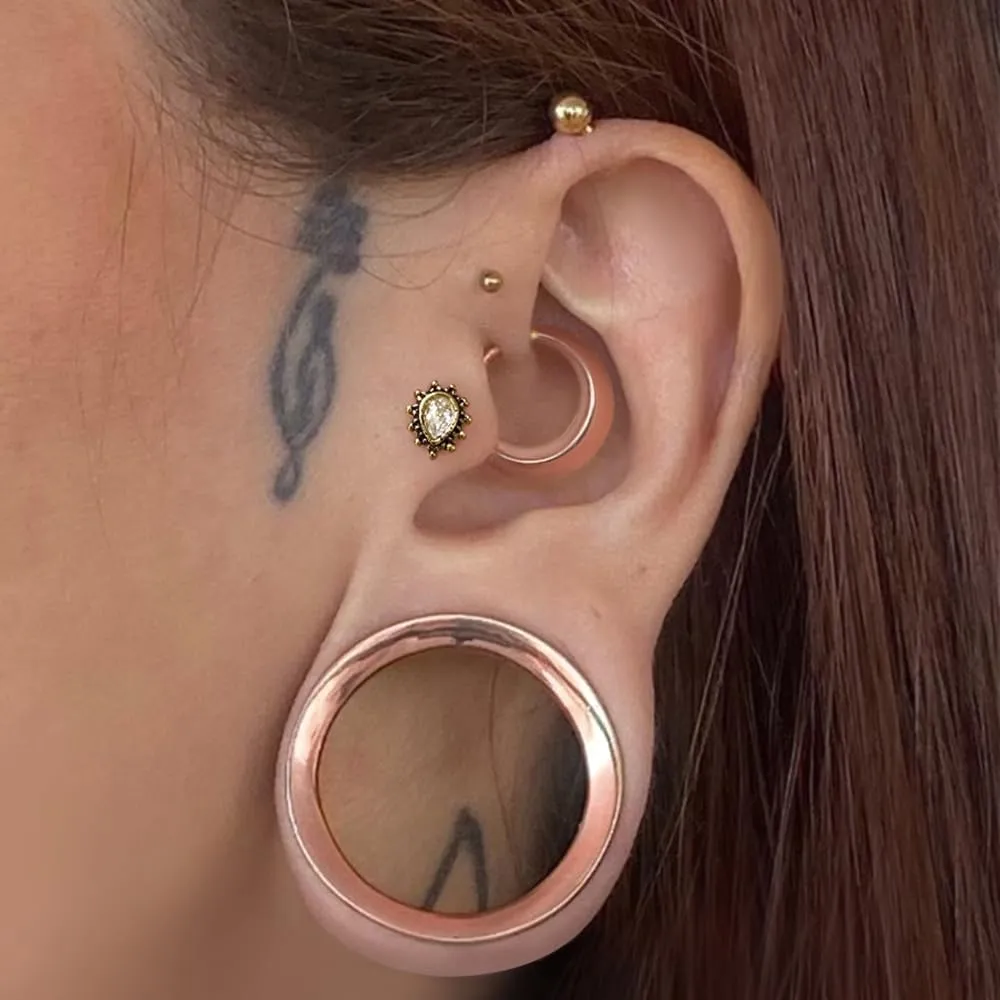 Nose Rings Hoops 16G: 316L Stainless Steel Septum Rings Hoops Gold, Hinged Segment Nose Lips Helix Cartilage Clicker Hoop Earrings Piercing Rings for Women Men 8mm