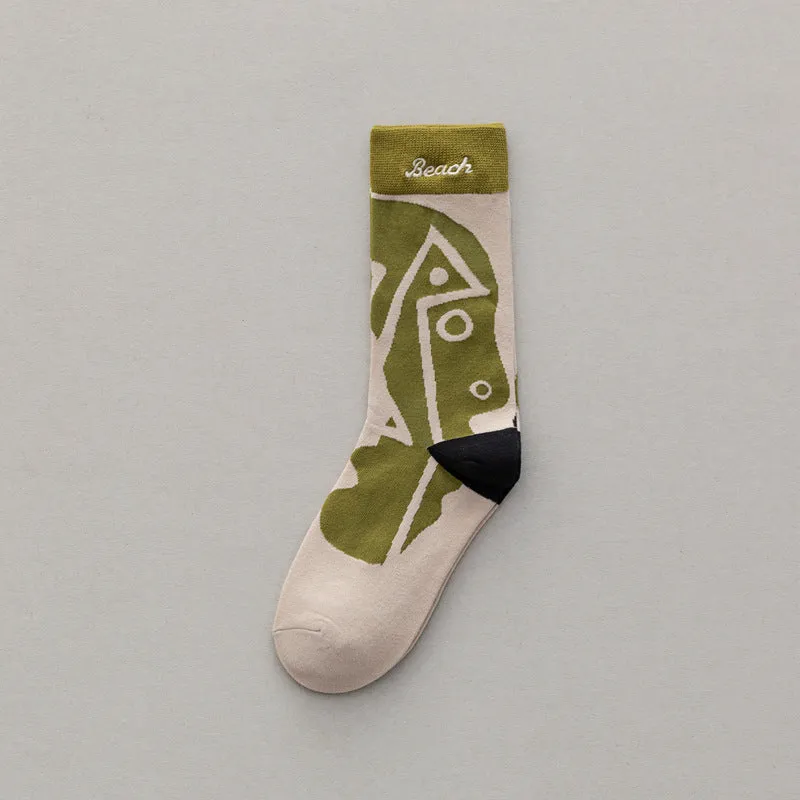 Personality Type Embroidery Cotton Socks