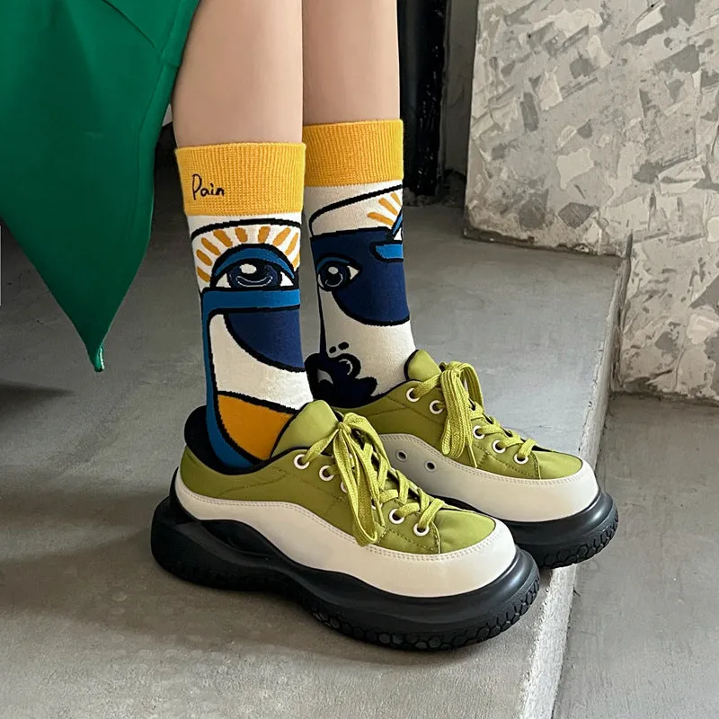 Personality Type Embroidery Cotton Socks