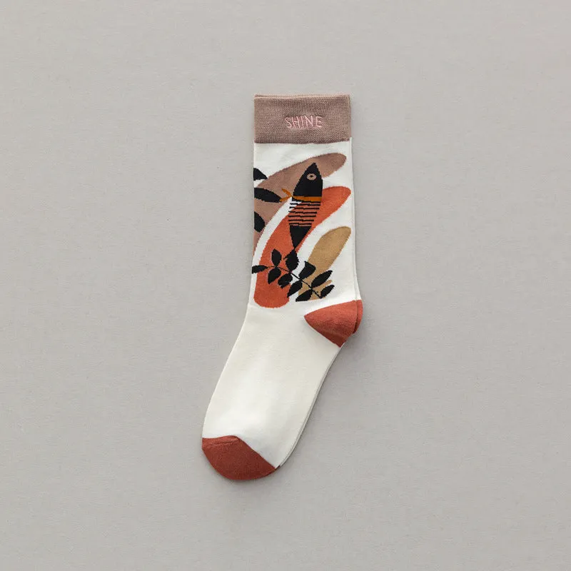 Personality Type Embroidery Cotton Socks