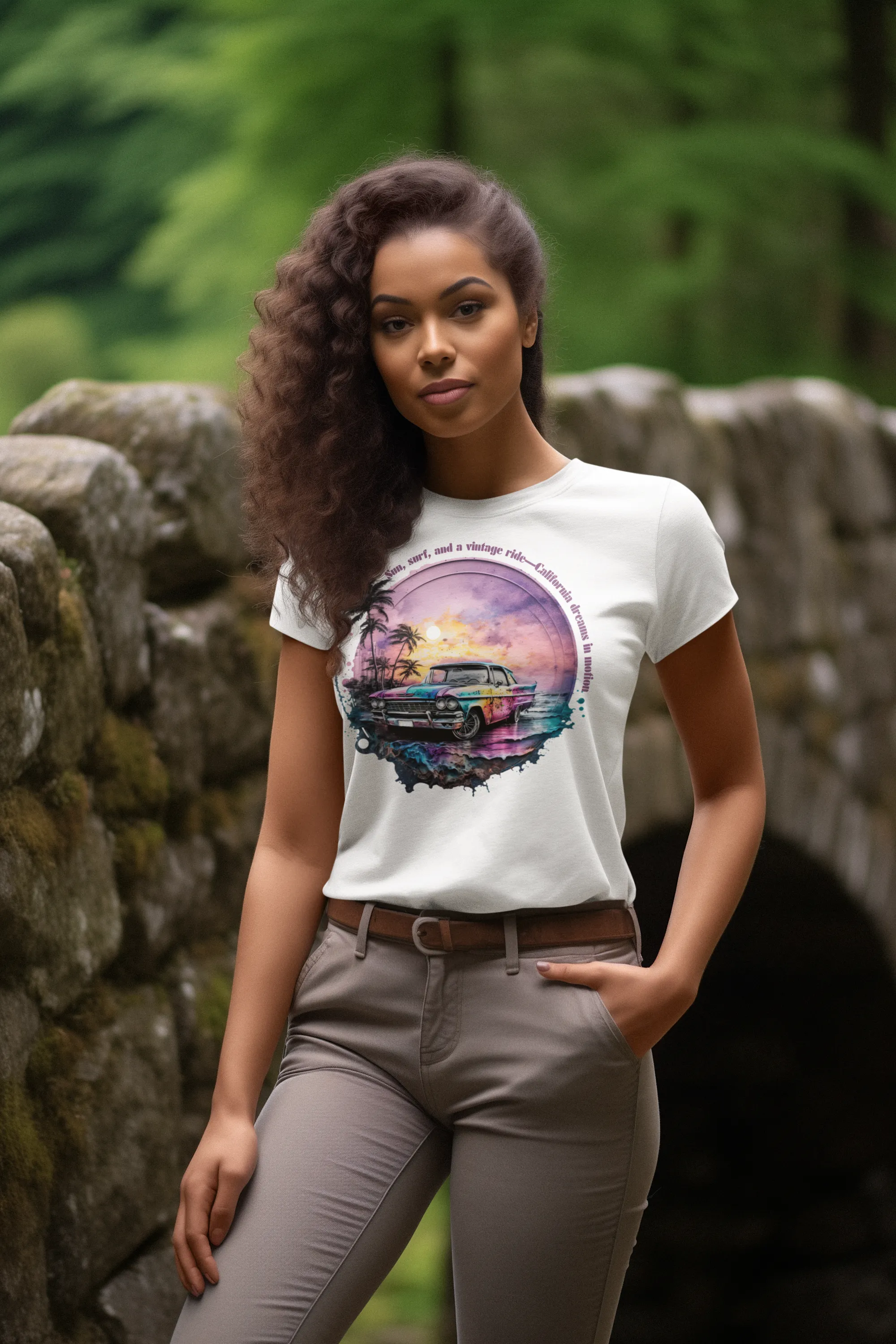 Sun Surf and a Vintage Ride Women's T-Shirt