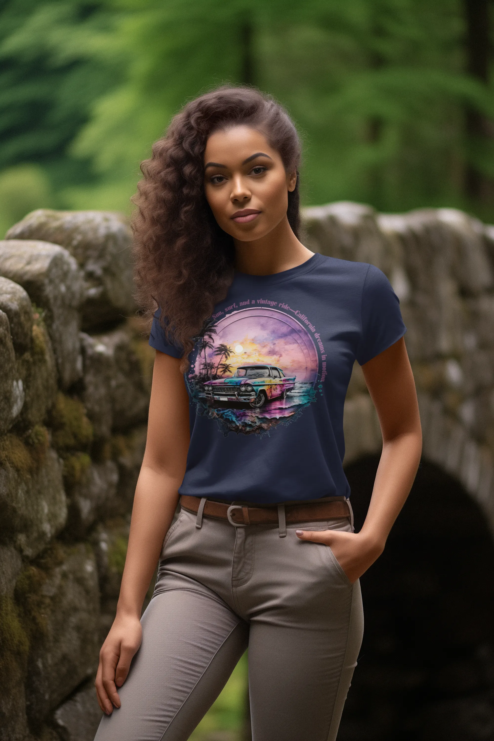 Sun Surf and a Vintage Ride Women's T-Shirt
