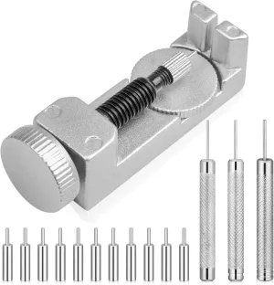 Watch Link Removal Tool Kit, Cridoz Watch Pin Removal Tool with 12pcs Replacement Pins and 3pcs Pin Punches for Watch Band Remover, Watch Bracelet Sizing, Watch Strap Adjustment and Watch Repair